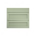 Witney Reed Green 800mm x 275mm Pan Drawer Front Shown Closed from the Front as Part of a Full Drawer Unit