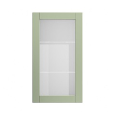 Witney Reed Green 500mm x 900mm Tall Clear Glass Door Shown Closed from the Front
