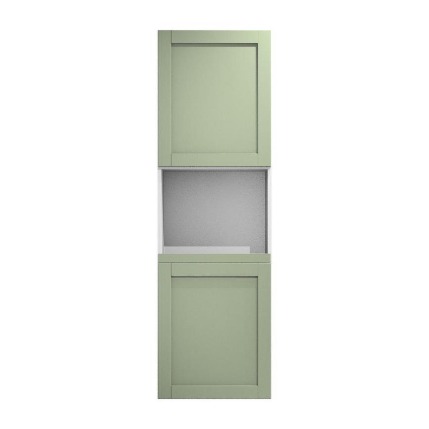 Witney Reed Green 600mm x 733mm Appliance Door Shown Closed from the Front as Part of an Appliance Tower Unit