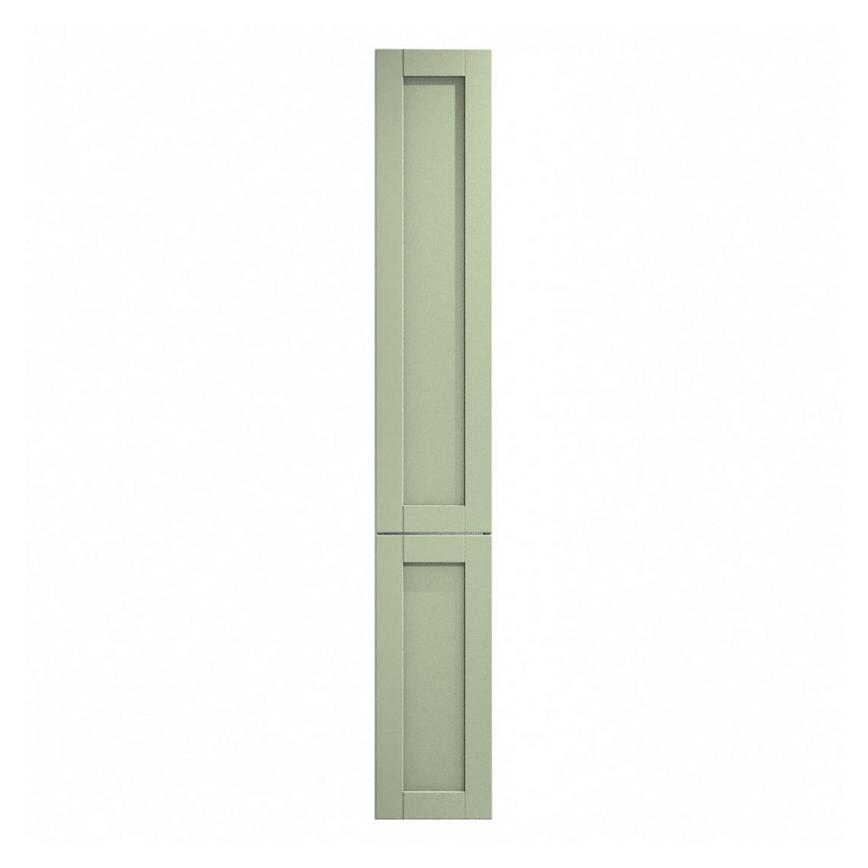 Witney Reed Green 300mm x 1200mm Larder Door Shown Closed from the Front as Part of a Full Height Larder Unit