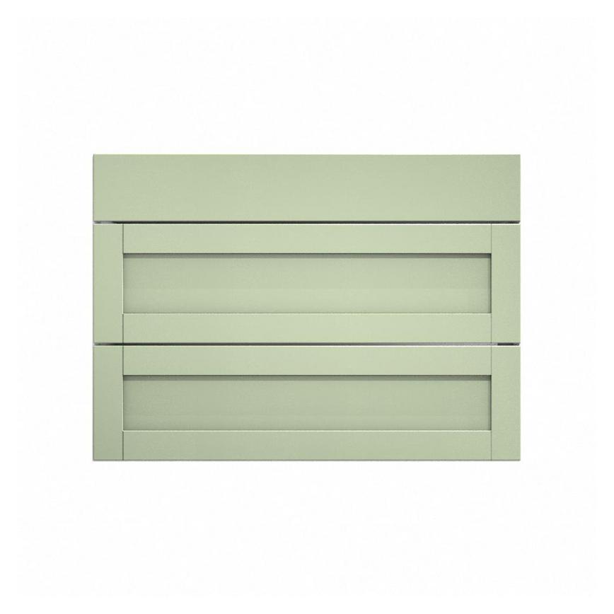 Witney Reed Green 1000mm x 275mm Appliance Drawer Shown Closed from the Front as Part of a Full Drawer Unit