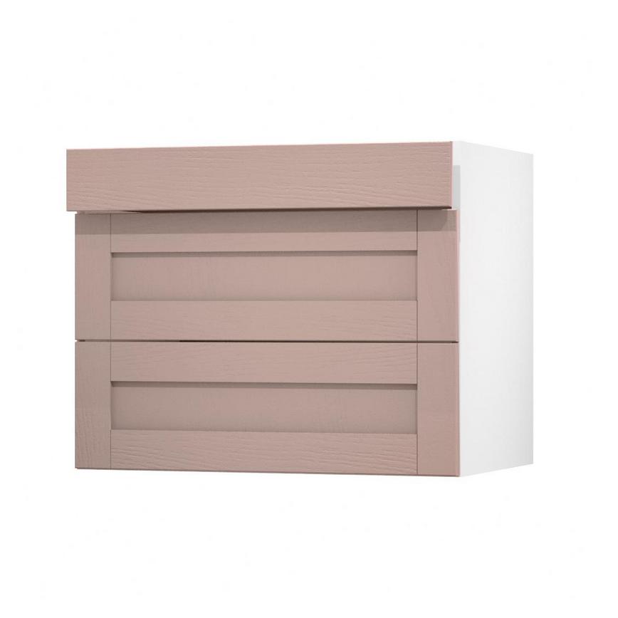 Halesworth Antique Rose 900mm x 160mm Drawer Front Shown with the Top Drawer Open at an Angle as Part of a Full Drawer Unit