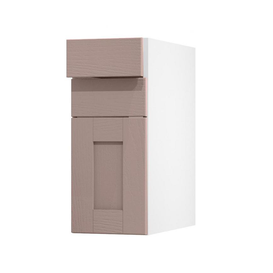 Halesworth Antique Rose 300mm x 160mm Drawer Front Shown with the Top Drawer Open at an Angle as Part of a Full Drawer Unit