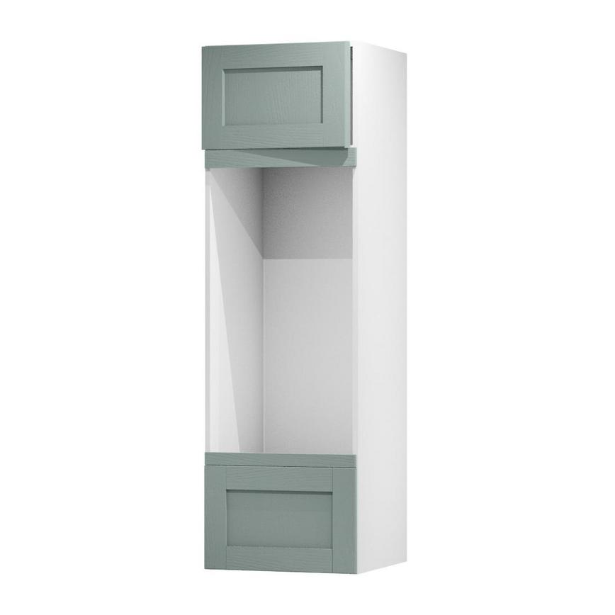 Halesworth Seafoam 600mm x 437mm Appliance Door Shown Open at an Angle as part of a Appliance Tower Unit