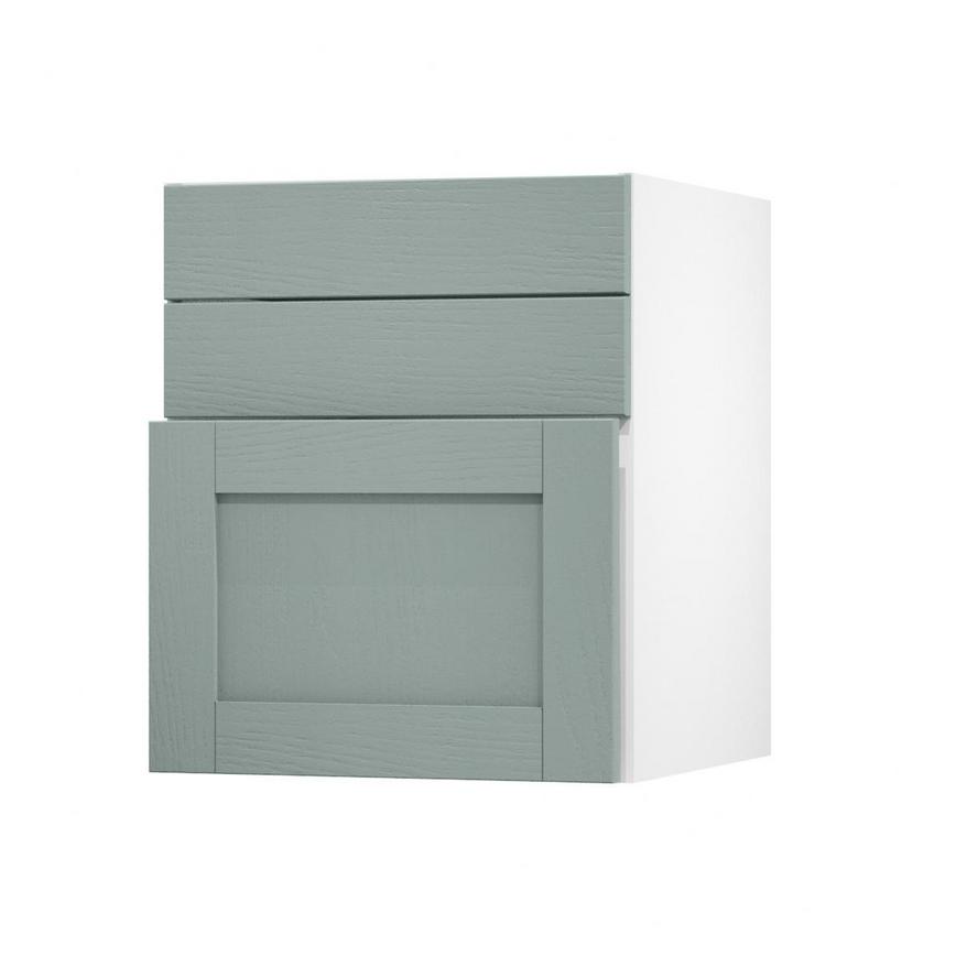 Halesworth Seafoam 600mm x 394mm Pan Drawer Shown with the Drawer Open at an Angle as Part of a Drawer Unit