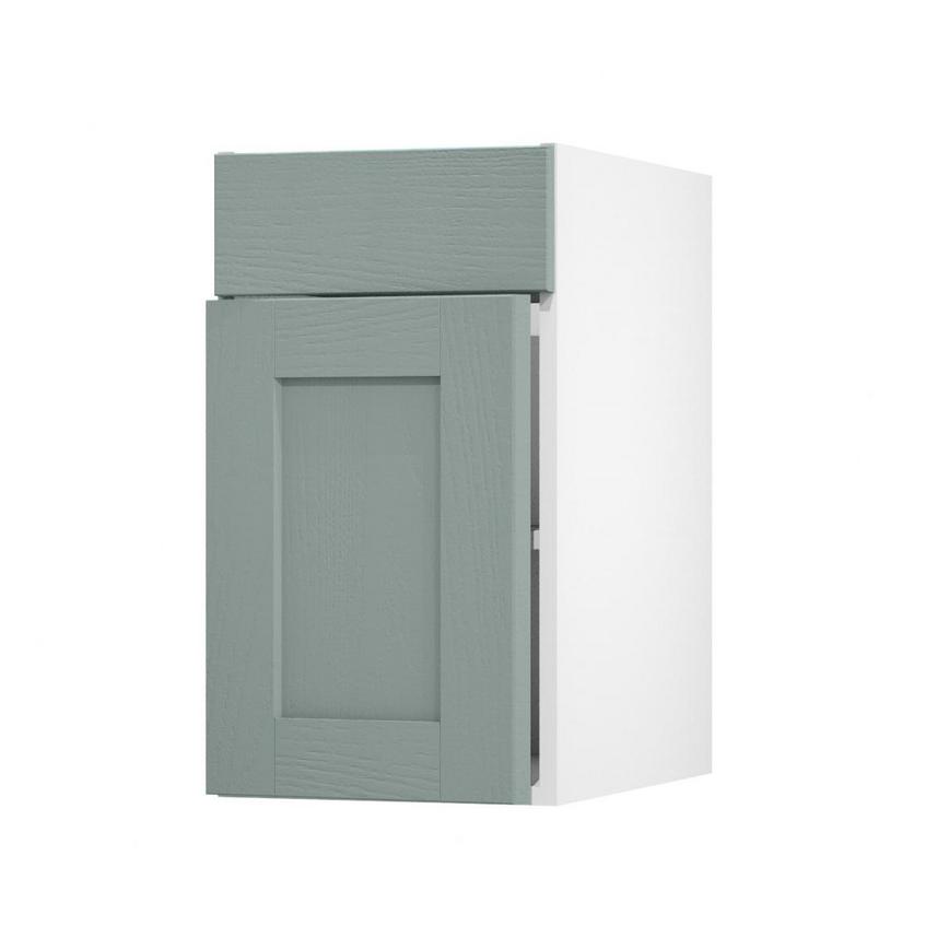 Halesworth Seafoam 400mm x 557mm Door Front Shown Open at an Angle as Part of a Door and Drawer Unit