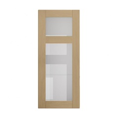 Halesworth Oak 500mm x 1182mm Clear Glass Panelled Dresser Door Shown Closed from the Front
