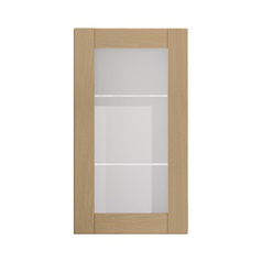 Halesworth Oak 500mm x 900mm Tall Clear Glass Door Shown Closed from the Front