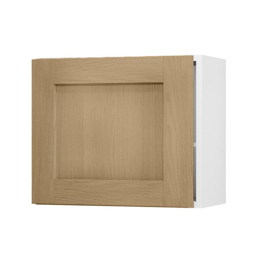 Halesworth Oak 600mm x 506mm Tall Microwave Top Box Door Shown Open at an Angle