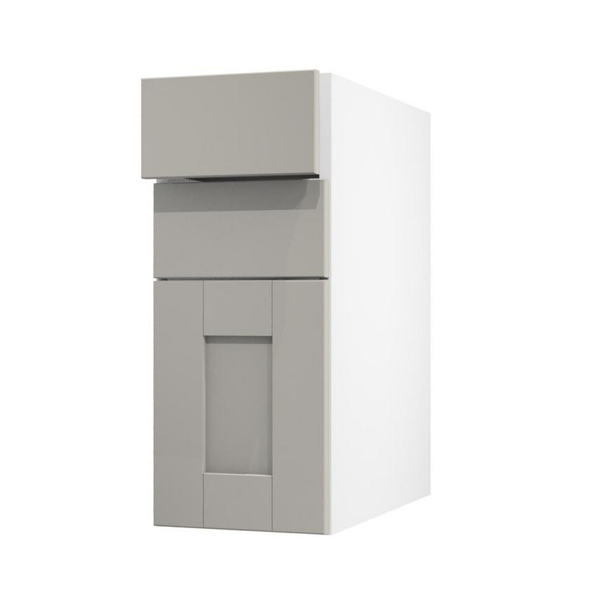 Halesworth Reed Green 300mm x 160mm Drawer Front Shown with the Top Drawer Open at an Angle as Part of a Full Drawer Unit