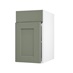 Halesworth Reed Green 400mm x 557mm Door Front Shown Open at an Angle as Part of a Door and Drawer Unit