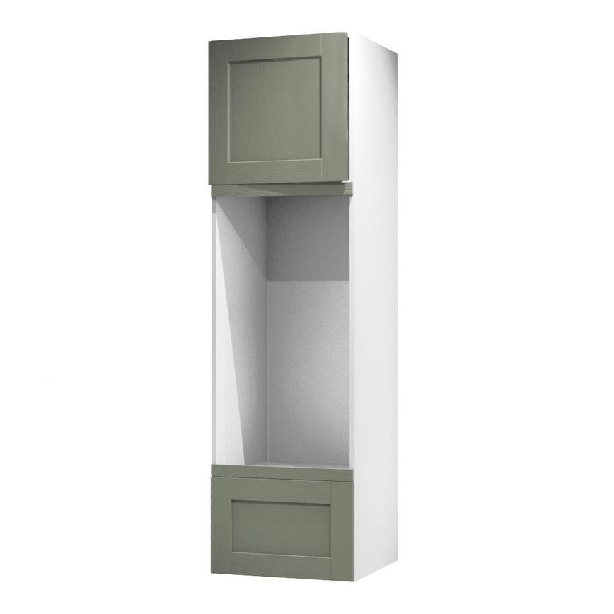 Halesworth Reed Green 600mm x 570mm Appliance Door Shown Open at an Angle as Part of an Appliance Tower Unit