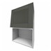 Halesworth Ash Green 600 Tall Integrated Microwave Topbox Door CAD Cut Out Angled Open Unit