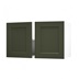 Frome Ash Green 800 Double Belfast Sink Door (Pair) CAD Cut Out Angled Open Unit