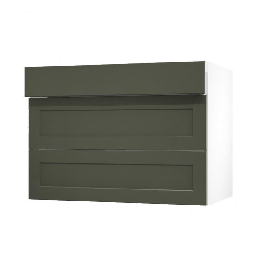 Frome Ash Green 1000 Drawer Front CAD Cut Out Angled Open Unit