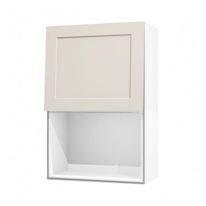 Frome Porcelain 600 Tall Integrated Microwave Topbox Door CAD Cut Out Angled Open Unit