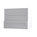 Frome Dove Grey 900 Pan Drawer Front CAD Cut Out Angled Open Unit