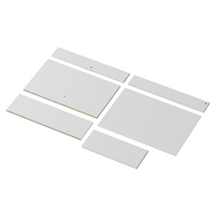 White 720mm x 931mm x 931mm Flat Pack Corner Base Cabinet Pack 2 of 2