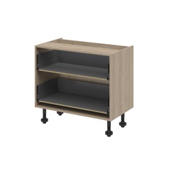 Natural Oak 720mm x 1000mm x 575mm Ready Assembled Pre-Fitted Blum 2 Drawer Base Cabinet