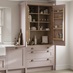 Natural Oak 1402mm x 1000mm x 575mm Ready Assembled Larder Top Tower Cabinet in Halesworth Antique Rose Kitchen