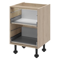 Natural Oak 600mm Standard Cushion Close 2 Drawer Base Cabinet