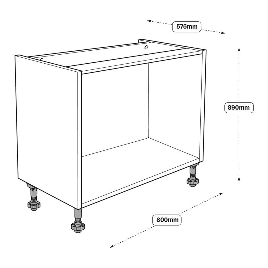 800mm Drawer Base Corner Cabinet Line Drawing