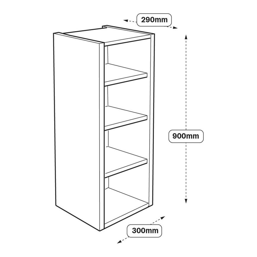 300mm Tall Wall Cabinet Line Drawing
