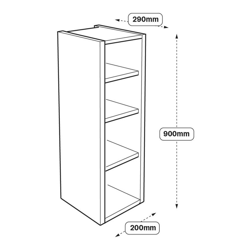 200mm Tall Wall Cabinet Line Drawing