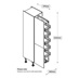 Standard 500mm Pull Out Larder Cabinet Line Drawing