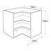 Deep 731mm L Shape Wall Cabinet Line Drawing