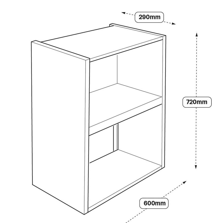 Slate Grey 720mm x 600mm x 290mm Ready Assembled Integrated Microwave
