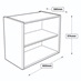 600 x 390mm Deep Tall Hob Wall Cabinet Line Drawing