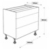 Cushion Close 800mm 3 Drawer Base Cabinet Line Drawing