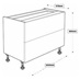 Cushion Close 1000mm 2 Drawer Base Cabinet Line Drawing