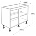 900mm Sink Based Cabinet Line Drawing