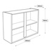 900 Full Height Wall Cabinet Line Drawing