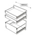 600 3 Drawer Pack Line Drawing