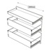 1000 3 Drawer Pack Line Drawing