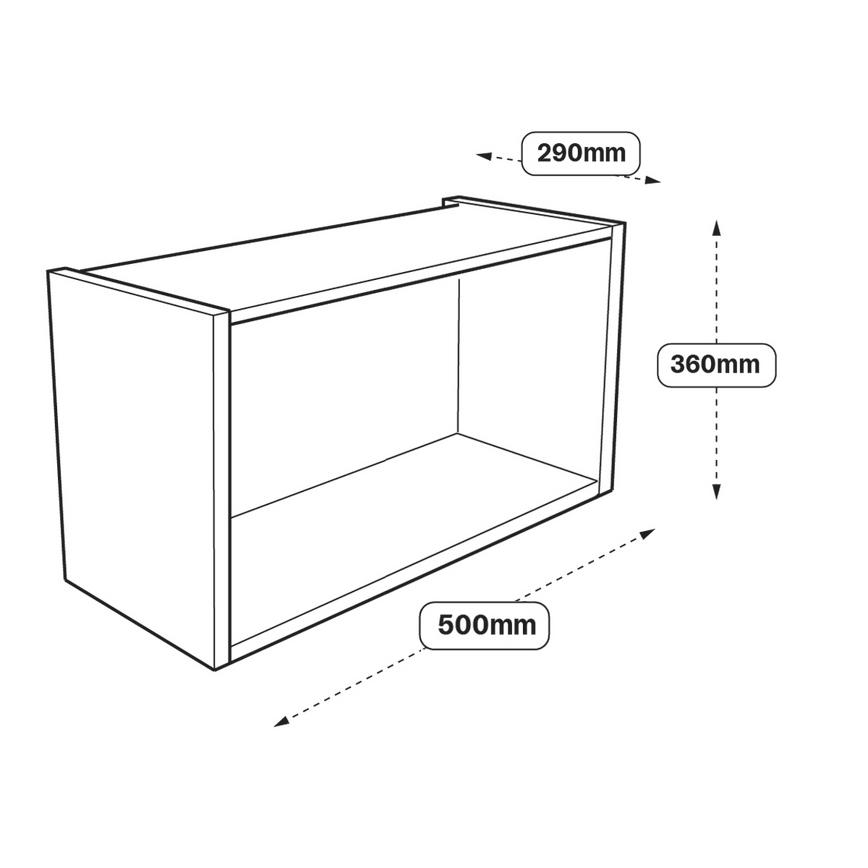 500 Half Height Wall Cabinet Line Drawing