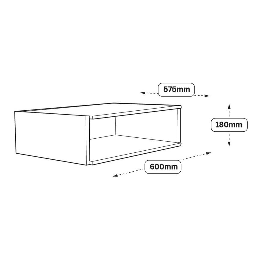 600mm Larder Topbox Cabinet Line Drawing