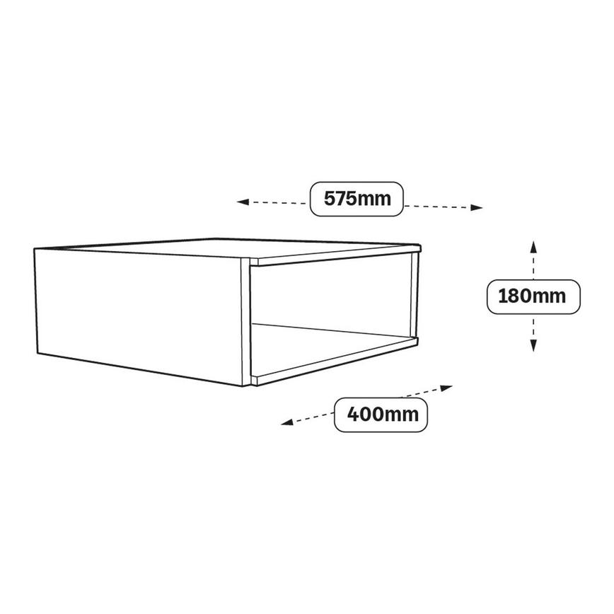400mm Larder Topbox Cabinet Line Drawing