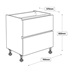 700mm 2 Drawer Base Line Drawing