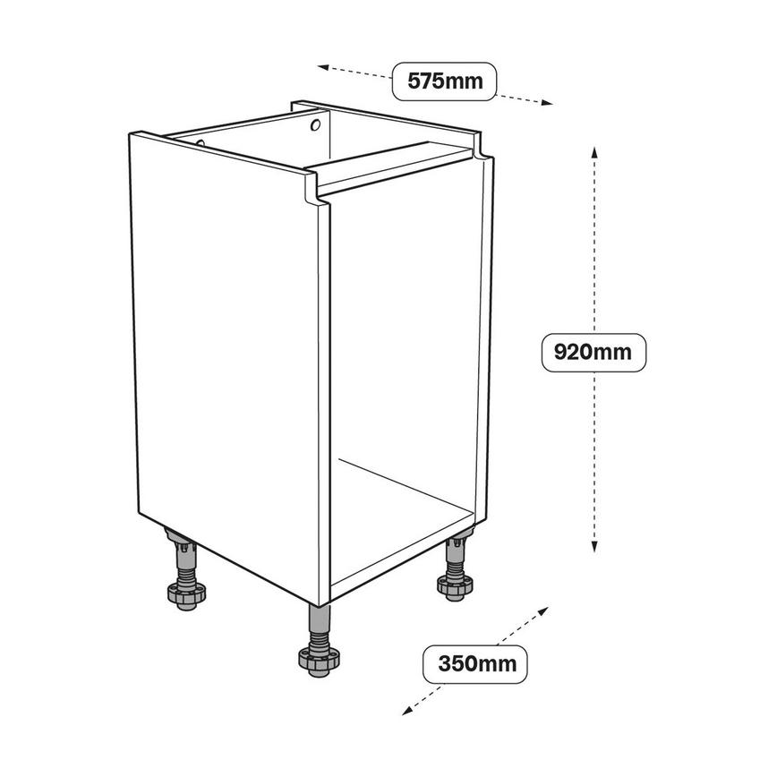 350mm Hi-Line Base Cabinet Line Drawing