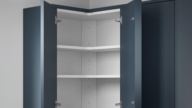 L Shaped White Corner Wall Unit