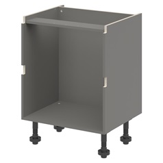 Croft Grey 750mm x 700mm x 575mm Ready Assembled Handleless Double Cut Out Drawer Base Cabinet