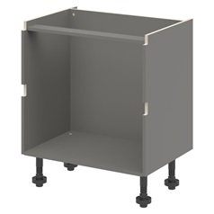 Croft Grey 750mm x 800mm x 575mm Ready Assembled Handleless Double Cut Out Drawer Base Cabinet