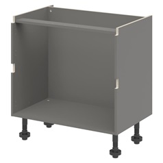 Croft Grey 750mm x 900mm x 575mm Ready Assembled Handleless Double Cut Out Drawer Base Cabinet