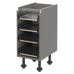 Croft Grey 750mm x 400mm x 575mm Ready Assembled Handleless Pre-Fitted Blum 4 Drawer Base Cabinet