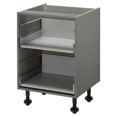 Croft Grey 720mm x 600mm x 575mm Ready Assembled Pre-Fitted 2 Drawer Base Cabinet
