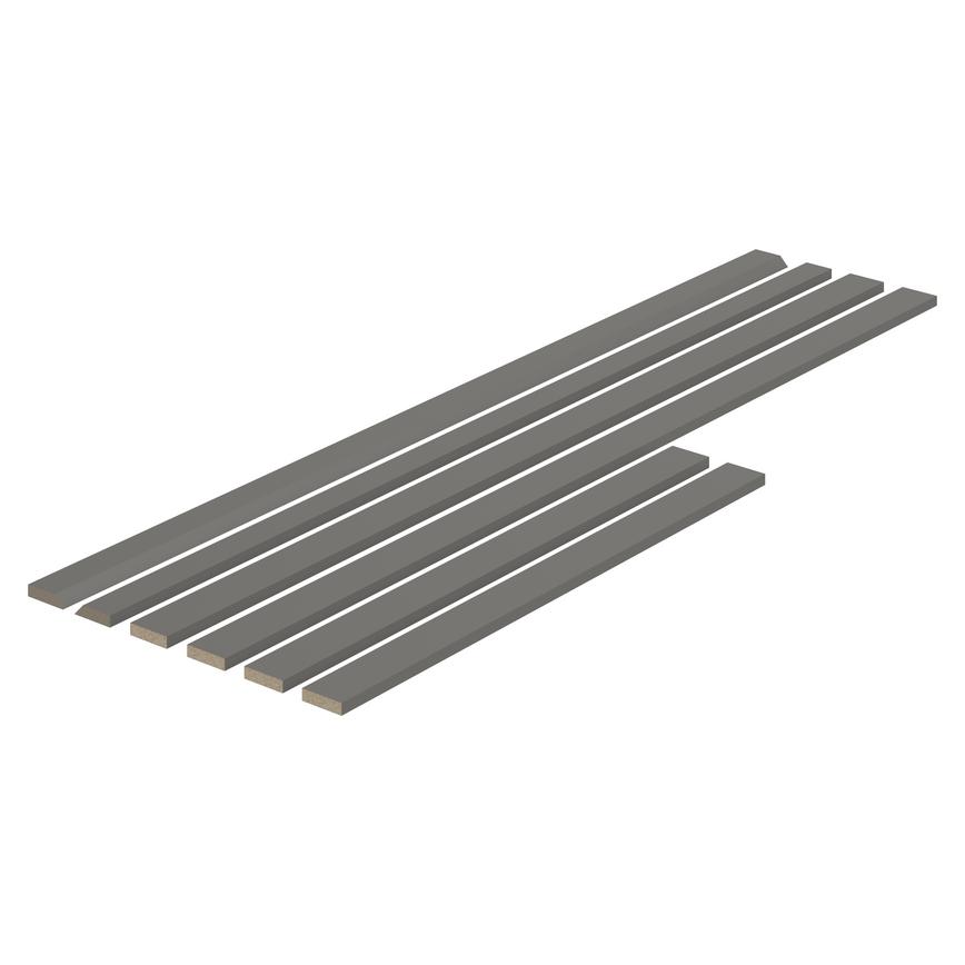 Crofy Grey 2.61m x 80mm Pack of 6 Corner Walk In Larder Rail Pack
